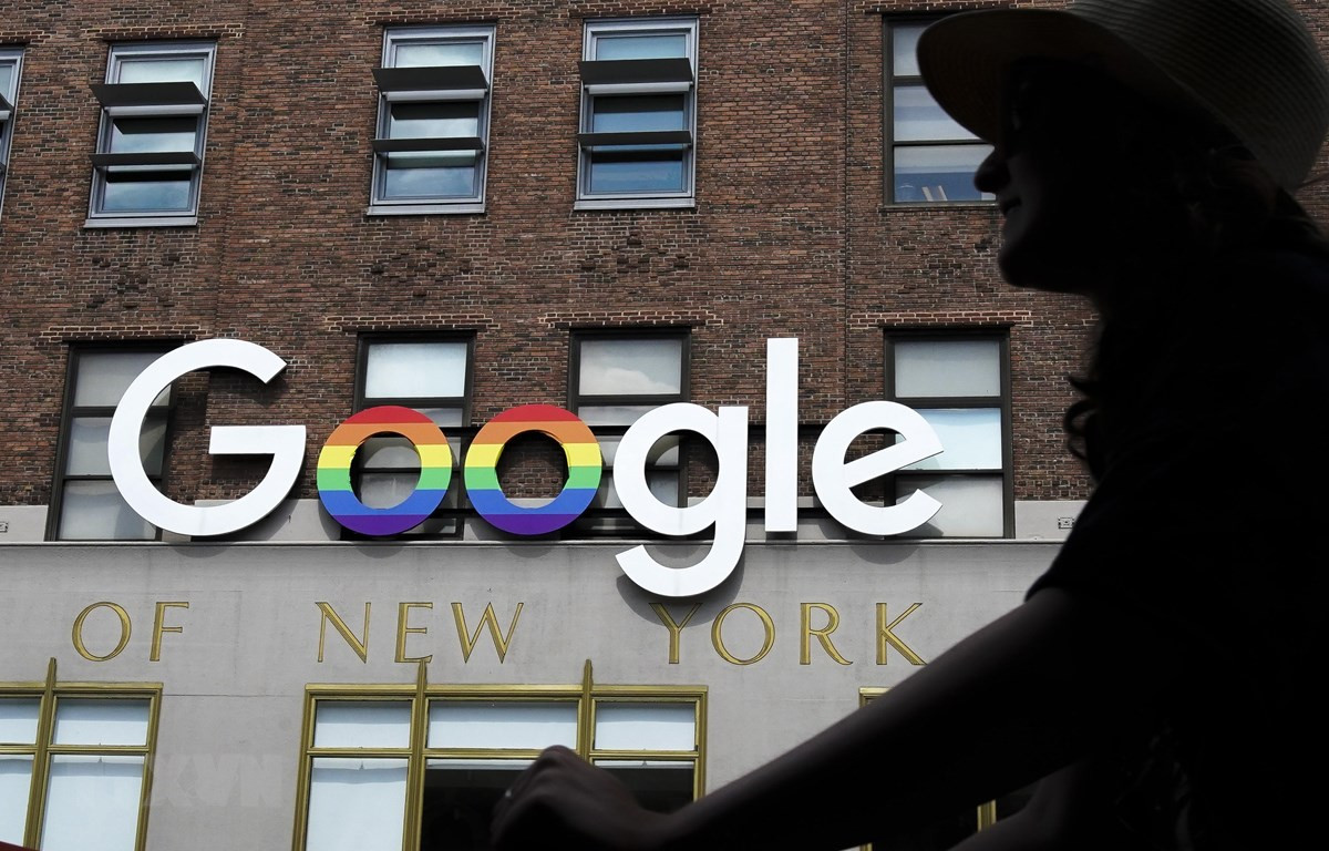 Biểu tượng Google tại New York, Mỹ. Ảnh: AFP/TTXVN.