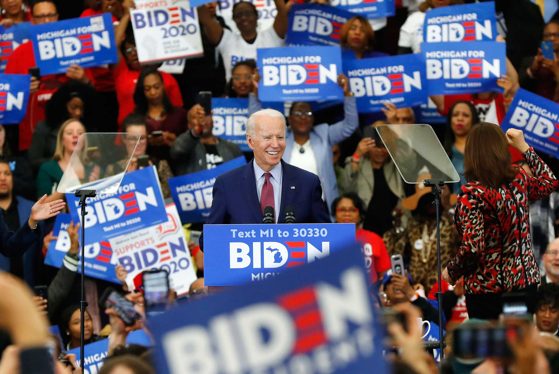 Ông Joe Biden vận động tranh cử ở thành phố Detroit. Ảnh: AP.