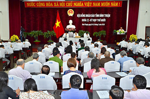 Quang cảnh Khai mạc kỳ họp thứ 10 HĐND tỉnh Bình Thuận khóa X.