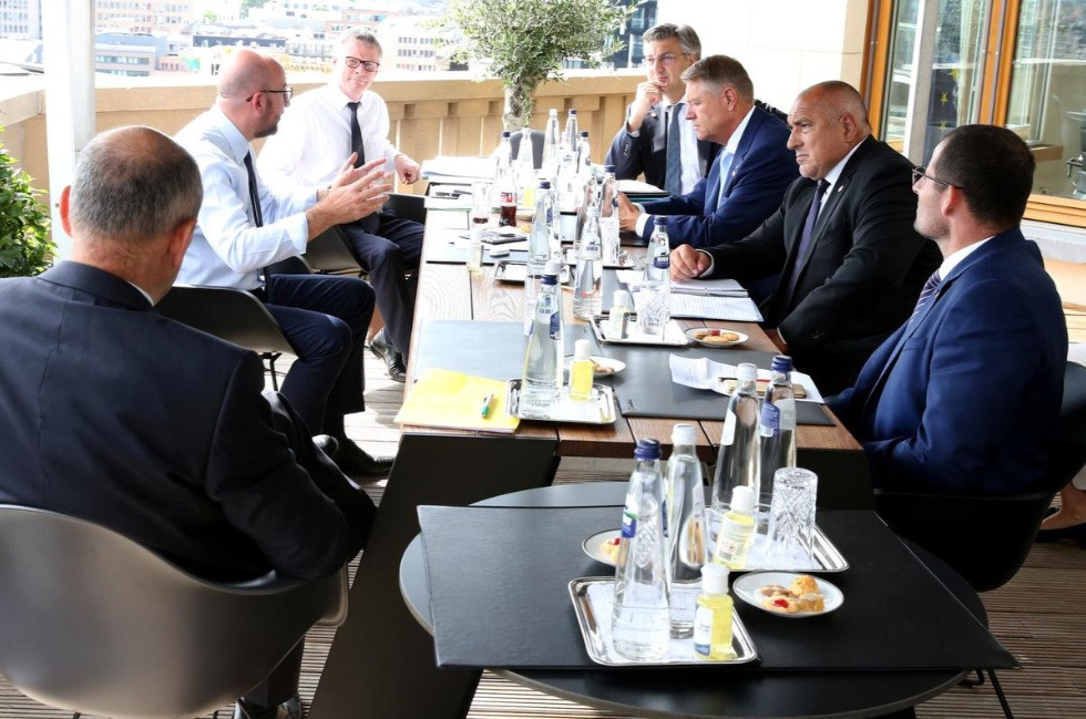Chủ tịch Hội đồng châu Âu Charles Michel gặp gỡ lãnh đạo các nước Malta, Bulgaria, Romania, Croatia trong hôm 19/7. 