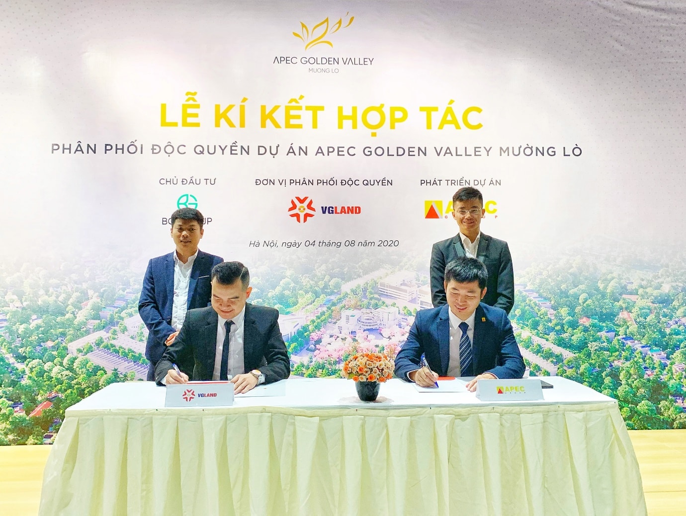 Apec Group và VG Land ký kết hợp tác phân phối độc quyền dự án Apec Golden Valley Mường Lò.