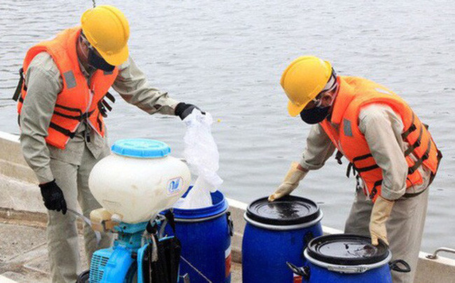 Công ty Thoát nước Hà Nội sử dụng chế phẩm Redoxy-3C làm sạch hồ.