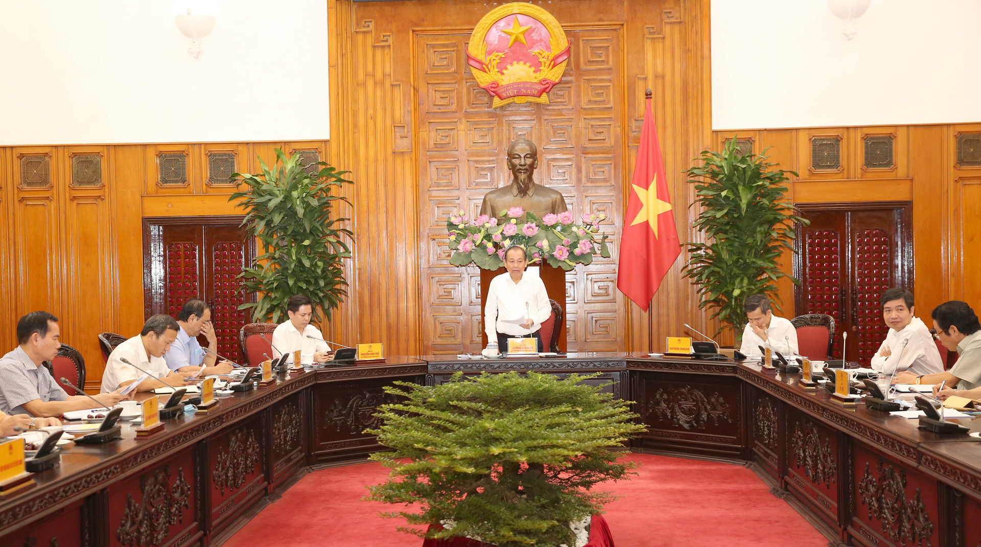 Phó Thủ tướng Trương Hòa Bình phát biểu tại cuộc họp. Ảnh: VGP.