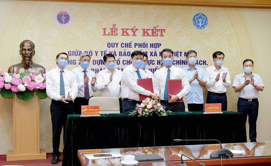 Lễ ký kết Quy chế phối hợp giữa Bộ Y tế và Bảo hiểm xã hội Việt Nam trong xây dựng, tổ chức thực hiện chính sách, pháp luật về bảo hiểm y tế   