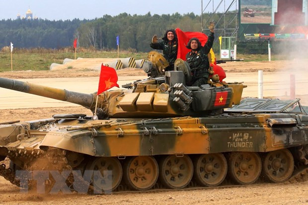 Đội tuyển xe tăng Việt Nam giành chiến thắng vang dội. (Ảnh: Trần Hiếu/TTXVN).