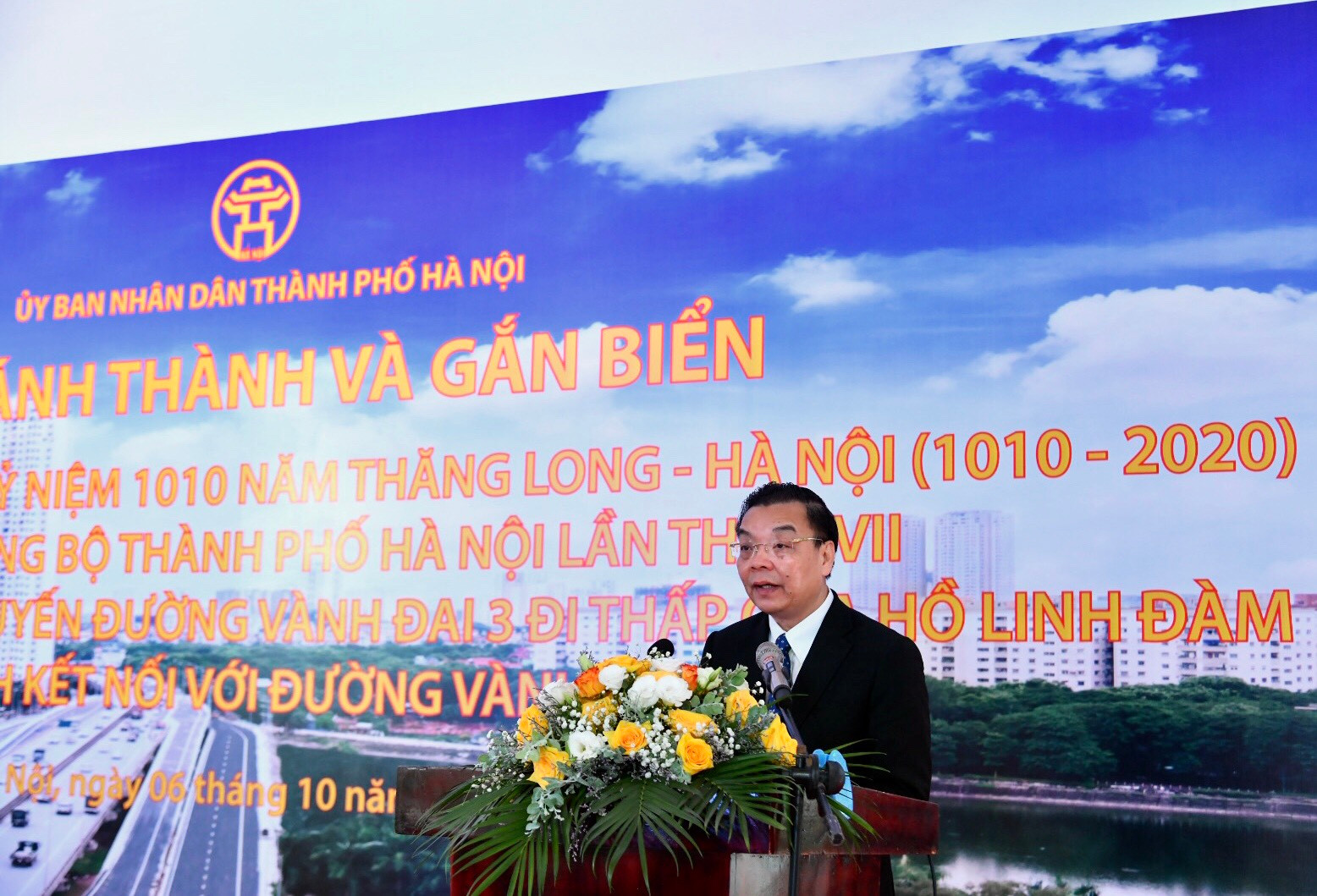 Chủ tịch UBND TP. hà Nội Chu Ngọc Anh phát biểu tại buổi lễ
