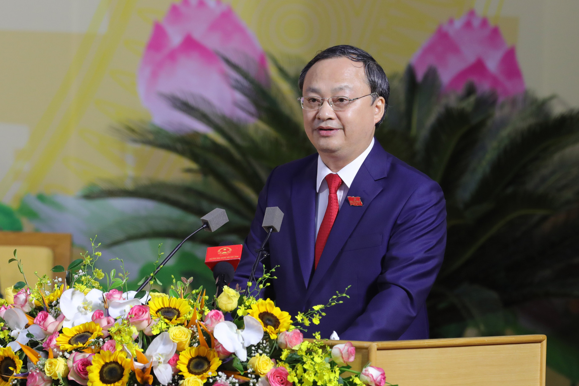 Ông Đỗ Tiến Sỹ, Bí thư Tỉnh ủy khóa XVIII được giới thiệu để bầu vào chức danh Bí thư Tỉnh ủy nhiệm kỳ mới- Ảnh: Quang Vinh