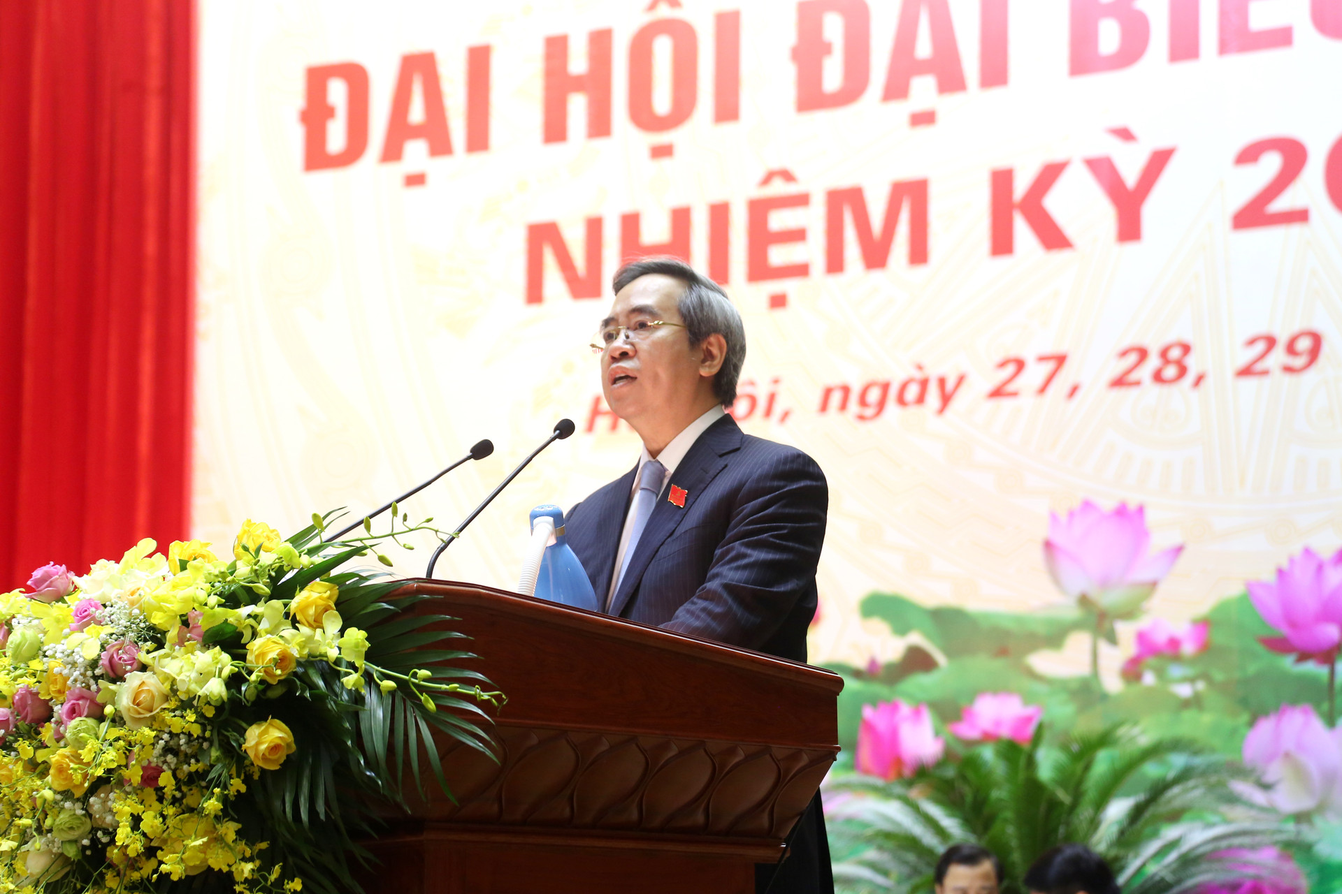 Ủy viên Bộ Chính trị, Bí thư Trung ương Đảng, Trưởng Ban Kinh tế Trung ương Nguyễn Văn Bình phát biểu chỉ đạo tại Đại hội 