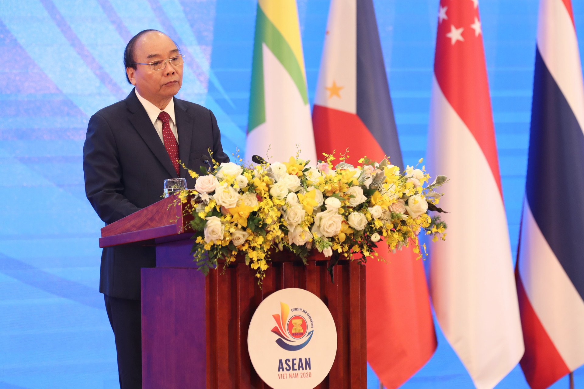 Thủ tướng Nguyễn Xuân Phúc phát biểu khai mạc Hội nghị Cấp cao ASEAN 37-Ảnh: Quang Vinh