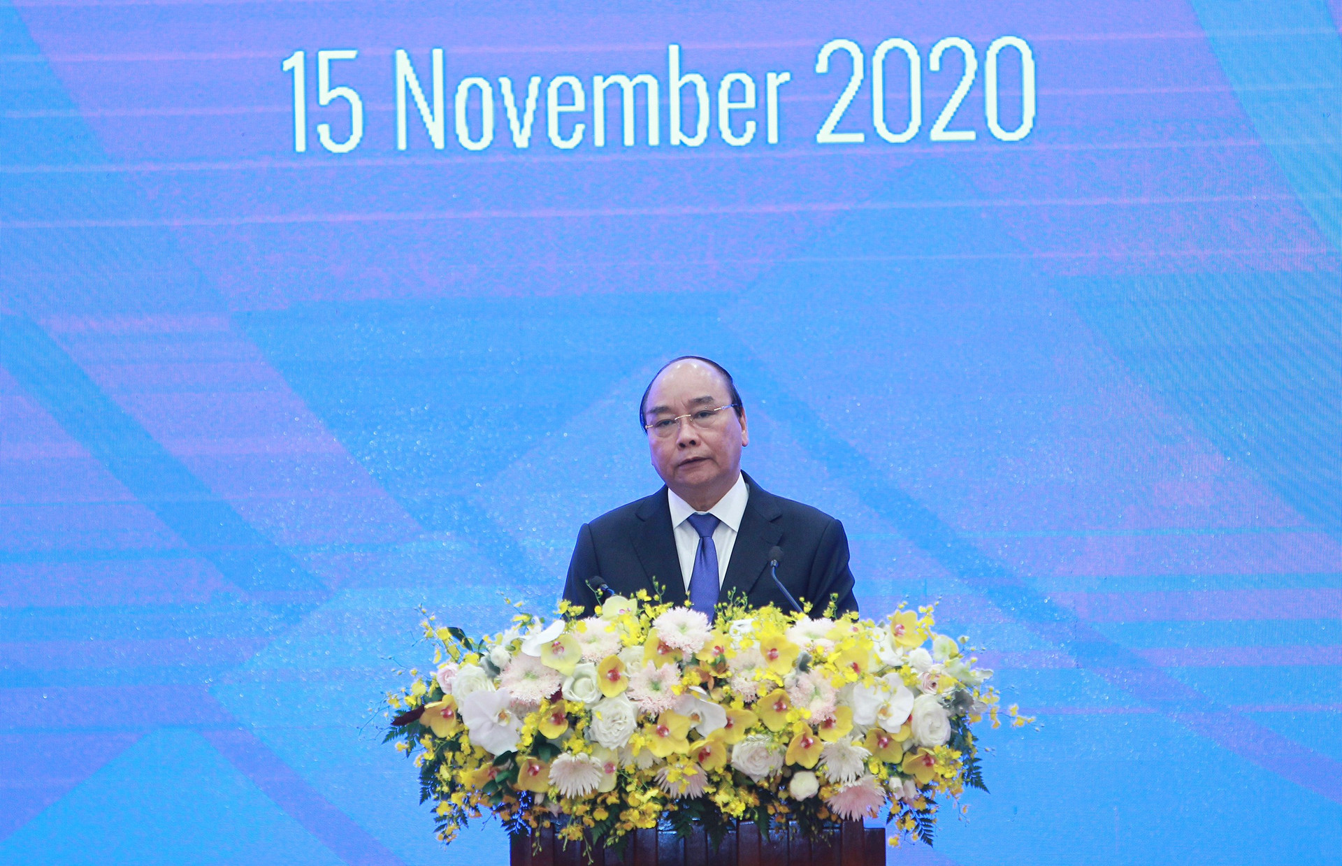 Thủ tướng Nguyễn Xuân Phúc phát biểu bế mạc hội nghị Cấp cao ASEAN 37- Ảnh: Quang Vinh
