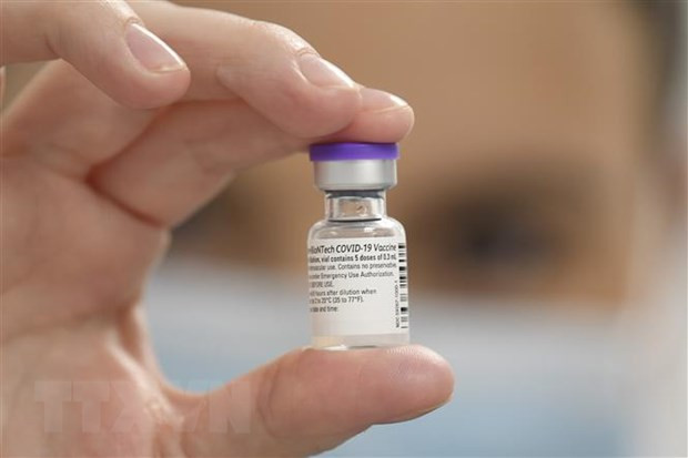 Vắcxin phòng COVID-19 của Pfizer-BioNTech. Ảnh: AFP/ TTXVN.