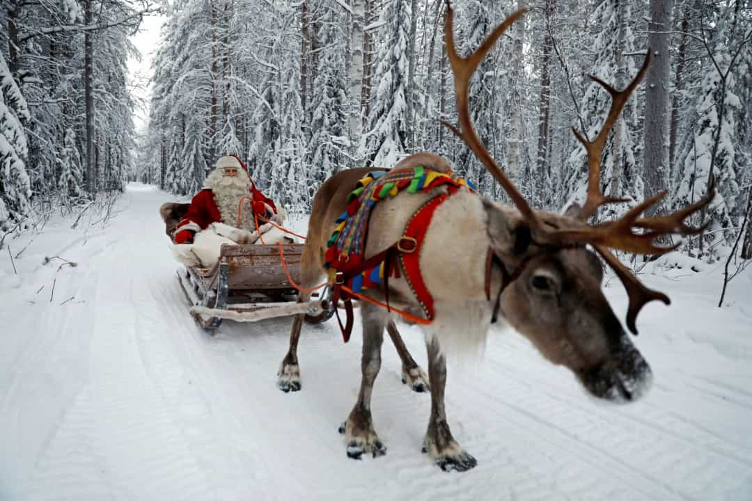 Giao hàng theo mùa - Đừng ngạc nhiên khi thấy người bạn vui tính này đi lại ở Rovaniemi khi anh ta thực hiện các vòng hàng ngày của mình theo kiểu xe trượt tuyết. 