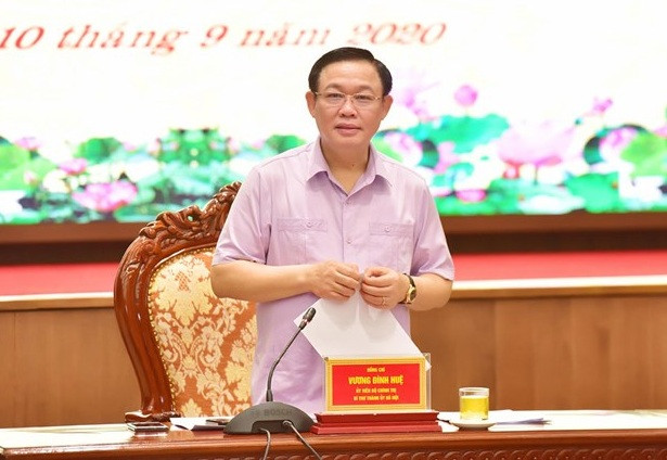 Bí thư Thành ủy Hà Nội Vương Đình Huệ.