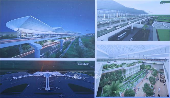 Sơ đồ Dự án đầu tư xây dựng Cảng hàng không quốc tế Long Thành giai đoạn 1. Ảnh: Thống Nhất/TTXVN.