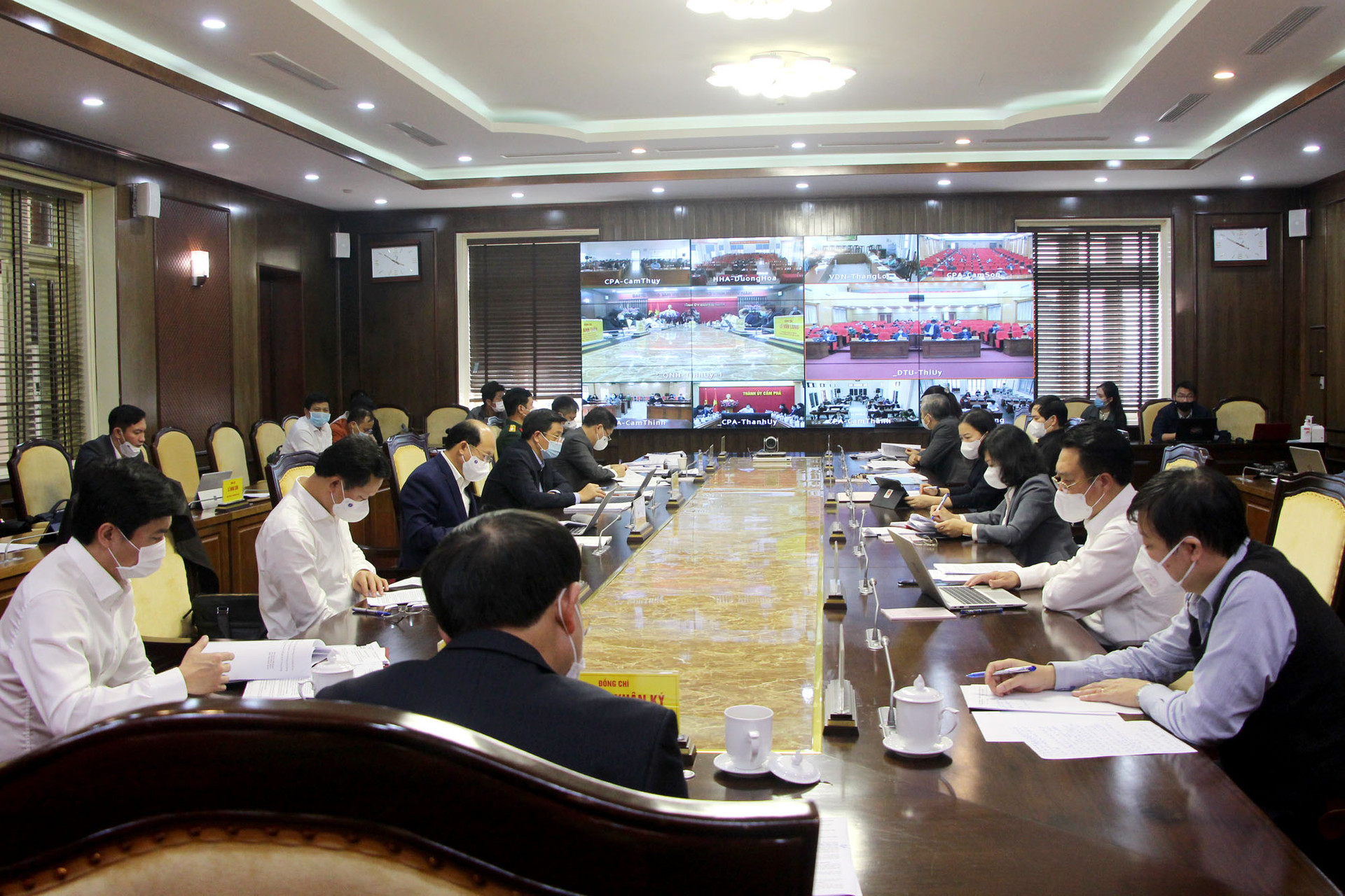 Hội nghị được trực tuyến đến cấp huyện, cấp xã trong toàn tỉnh. Ảnh: Báo Quảng Ninh