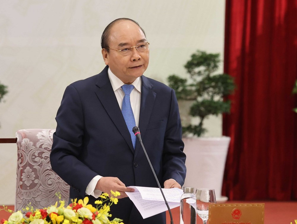 Thủ tướng Nguyễn Xuân Phúc phát biểu tại cuộc “Đối thoại 2045.” (Ảnh: Thống Nhất/TTXVN).