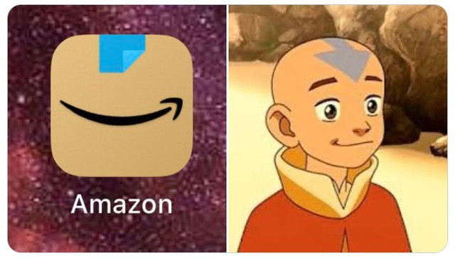 Logo sau khi điều chỉnh của Amazon được cư dân mạng ví với cậu bé Aang trong bộ phim hoạt hình 