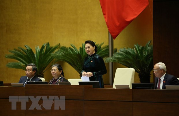 Chủ tịch Quốc hội Nguyễn Thị Kim Ngân phát biểu. (Ảnh: Dương Giang/TTXVN).