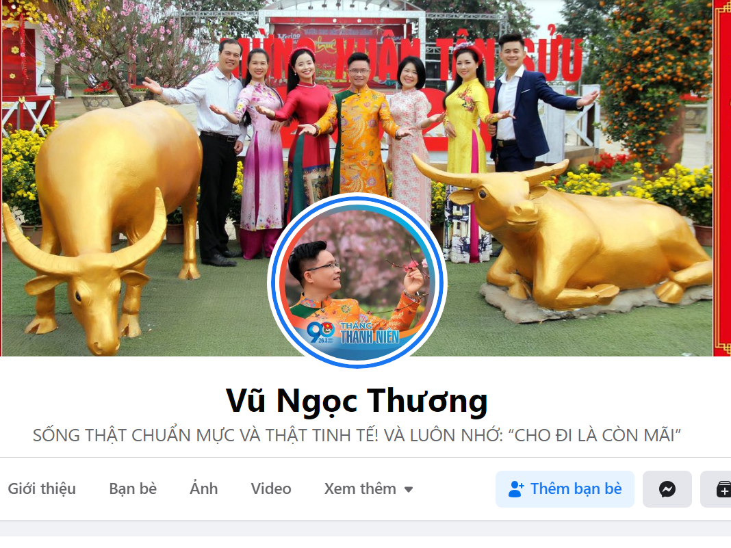 Tài khoản Facebook cá nhân có tên Vũ Ngọc Thương