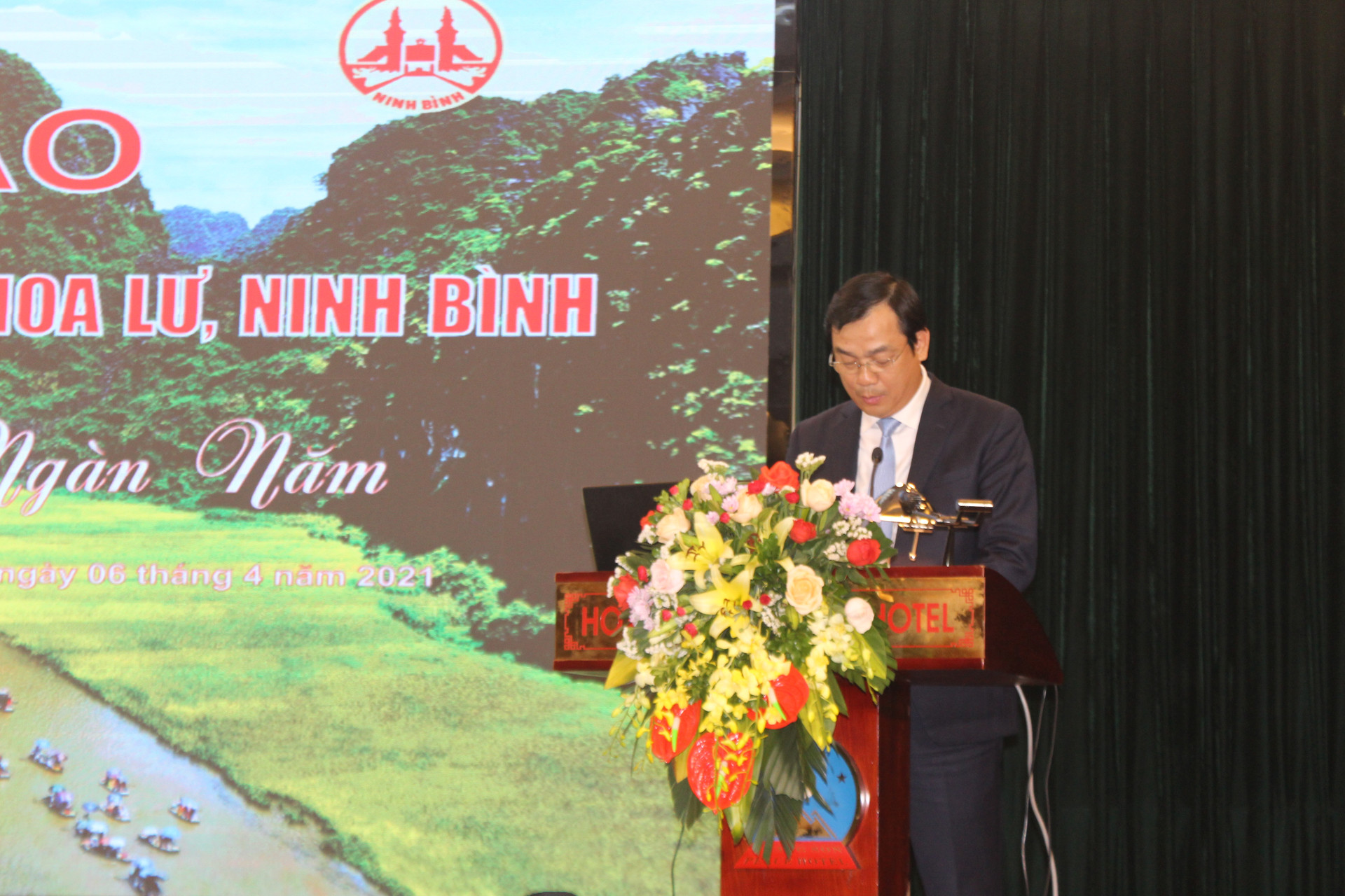 Ông Nguyễn Trùng Khánh, Tổng cục trưởng trưởng Tổng cục du lịch phát biểu tại lễ khai mạc.