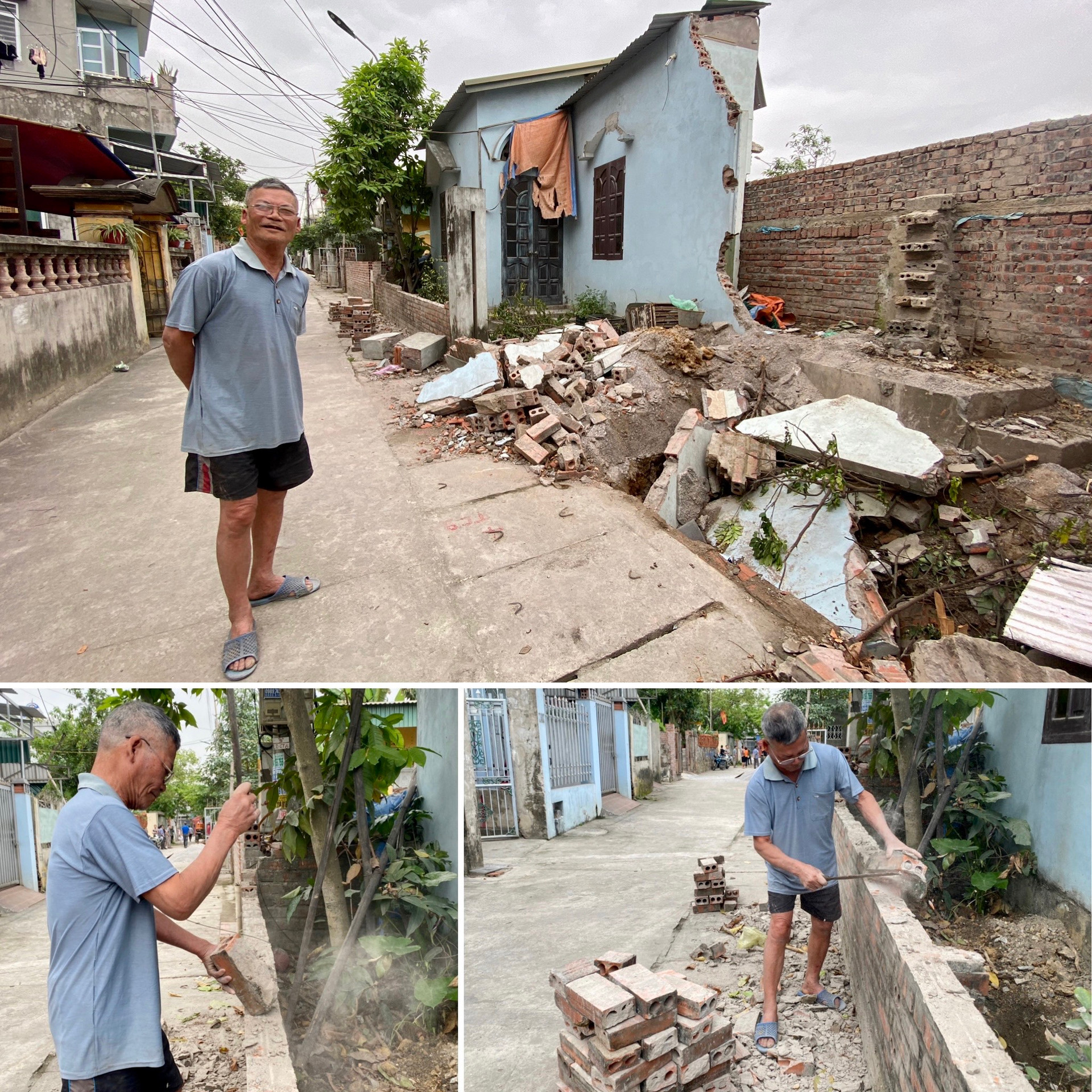 Ông Nguyễn Văn Vinh tự hào cho biết các thành viên trong gia đình ông sống tại đây này đều tự nguyện phá dỡ nhà của mình để ủng hộ đất làm đường cho khu phố