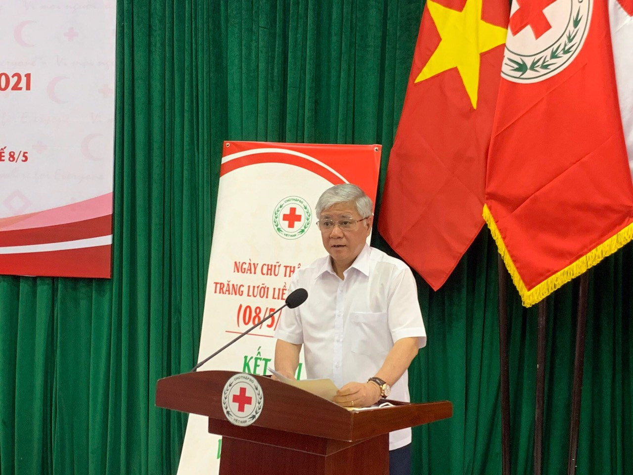 Bí thư Trung ương Đảng, Chủ tịch UBTƯ MTTQ Việt Nam Đỗ Văn Chiến phát biểu tại buổi lễ.