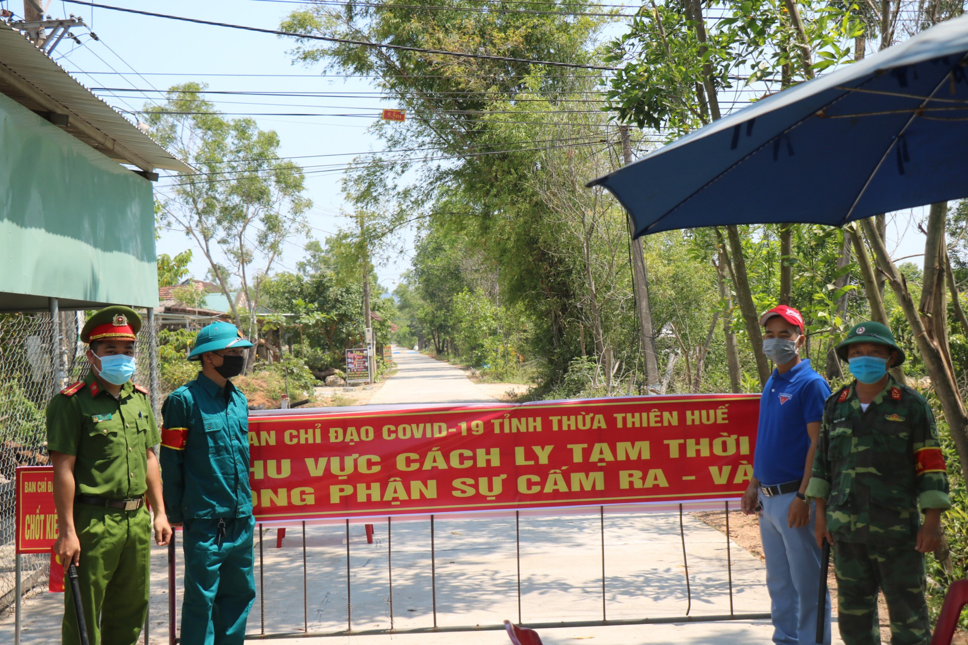 Một khu vực phong toả tạm thời tại xã Lộc Tiến, huyện Phú Lộc.