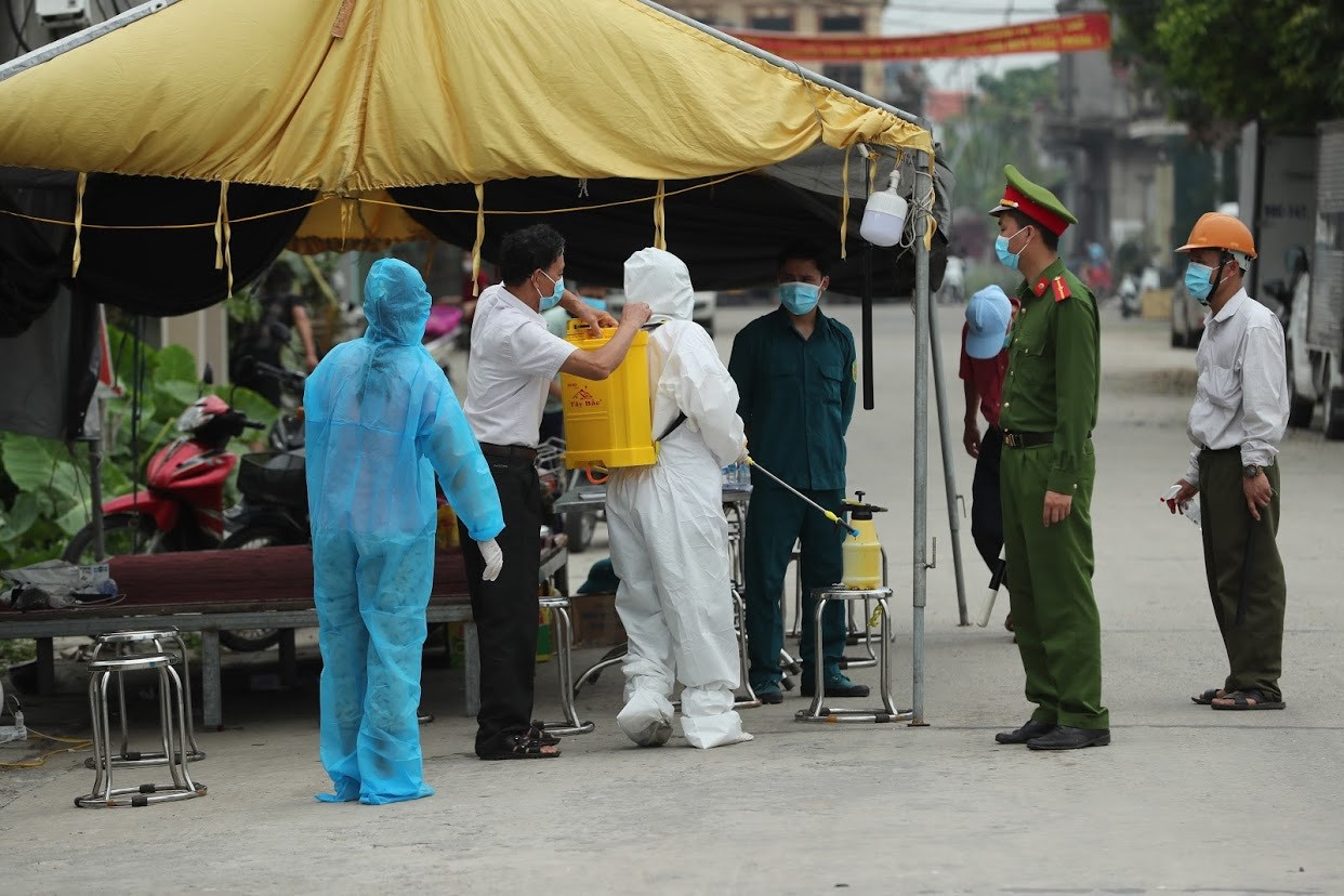 Công tác chống dịch tại thôn Mão Điền, Thuận Thành Bắc Ninh nơi phát hiện nhiều ca nhiễm COVID - 19