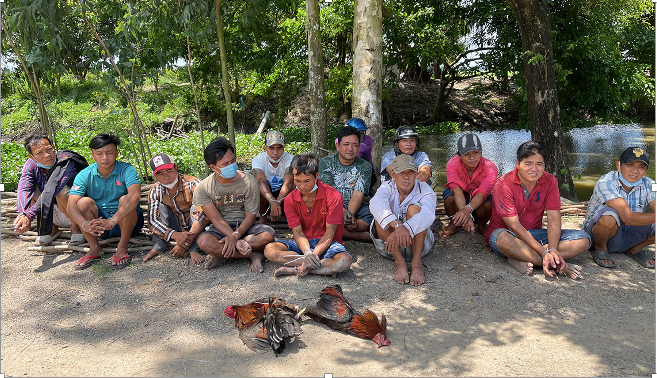 Bãi đất trống, nơi tổ chức đá gà trên địa bàn huyện Châu Thành, tỉnh An Giang.