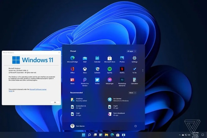 Hình ảnh bị rò rỉ cho thấy phiên bản Windows mới sẽ có tên gọi Windows 11.