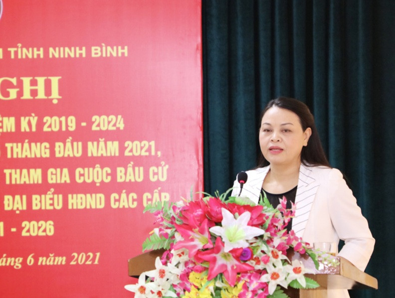 Bà Nguyễn Thị Thu Hà, UVTƯ Đảng, Bí thư Tỉnh ủy, Trưởng Đoàn ĐBQH tỉnh khẳng định MTTQ tỉnh Ninh Bình đã góp phần to lớn vào thành công của cuộc bầu cử.