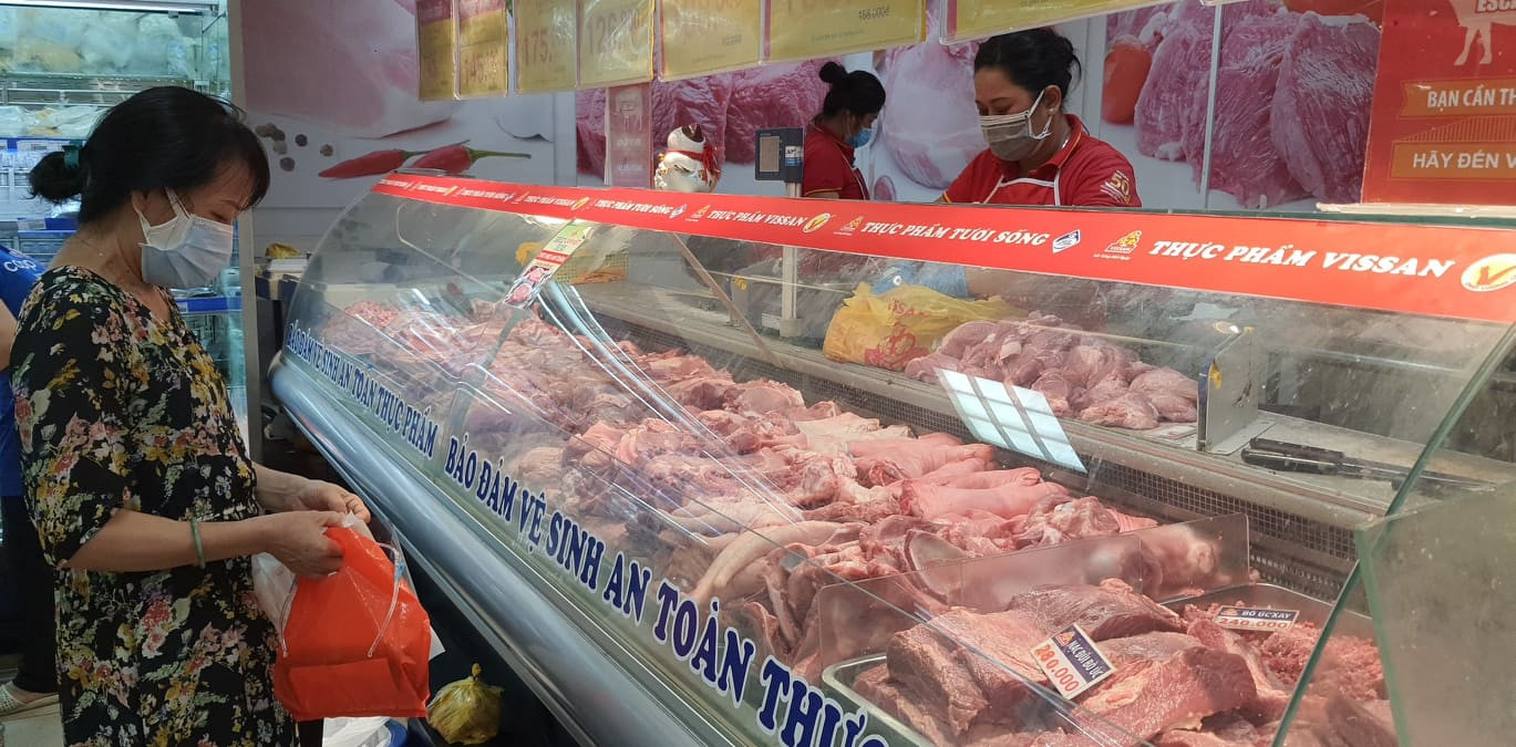 Thịt heo do Vissan cung cấp cho thị trường chủ yếu bán ở kênh phân phối hiện đại.