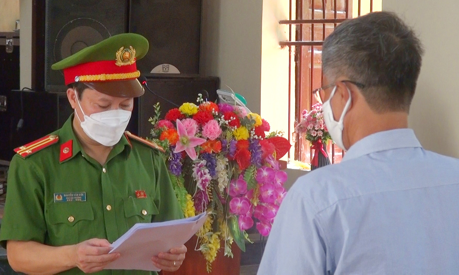 Công an tỉnh Thanh Hóa đọc lệnh khởi tố, bắt tạm giam bị can.