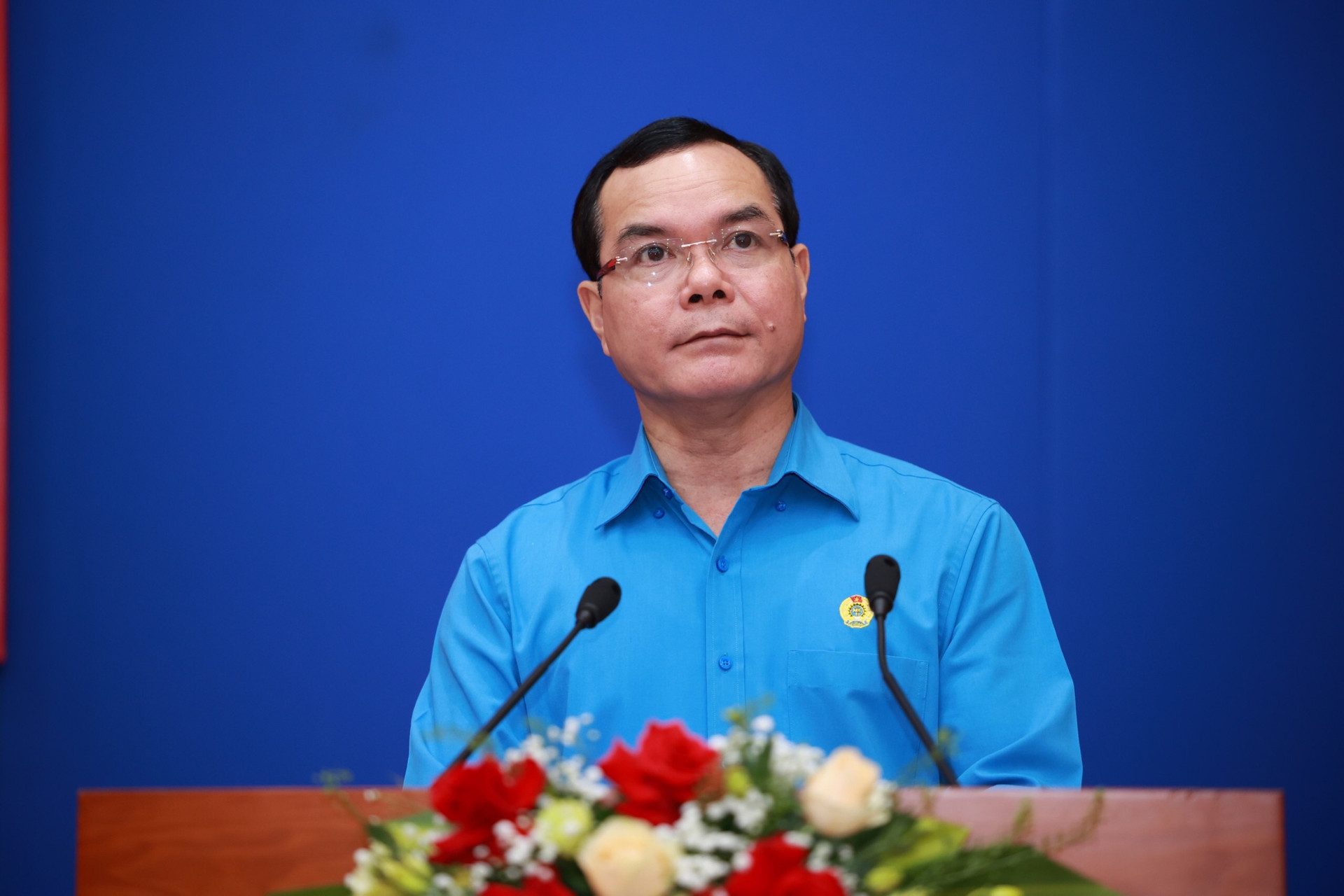 Ông Nguyễn Đình Khang, Chủ tịch Tổng LĐLĐ Việt Nam phát biểu tại lễ phát động.