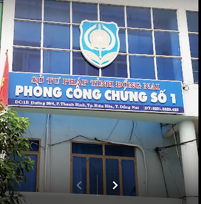 Phòng Công chứng số 1 tỉnh Đồng Nai, một trong những nơi F0 đã đến làm việc.