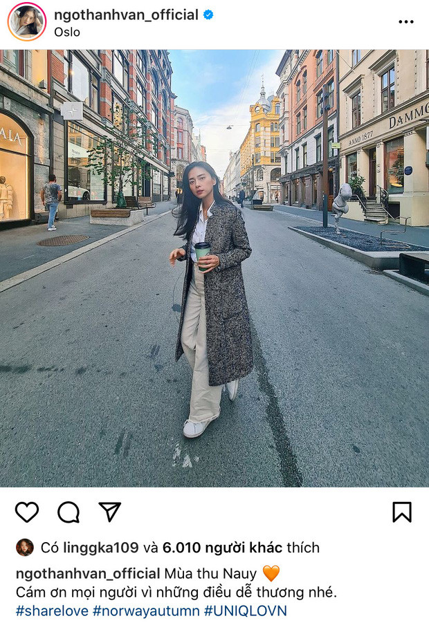 Ngô Thanh Vân chia sẻ bức ảnh chụp ở Na Uy kèm caption gửi lời cảm ơn khán giả.