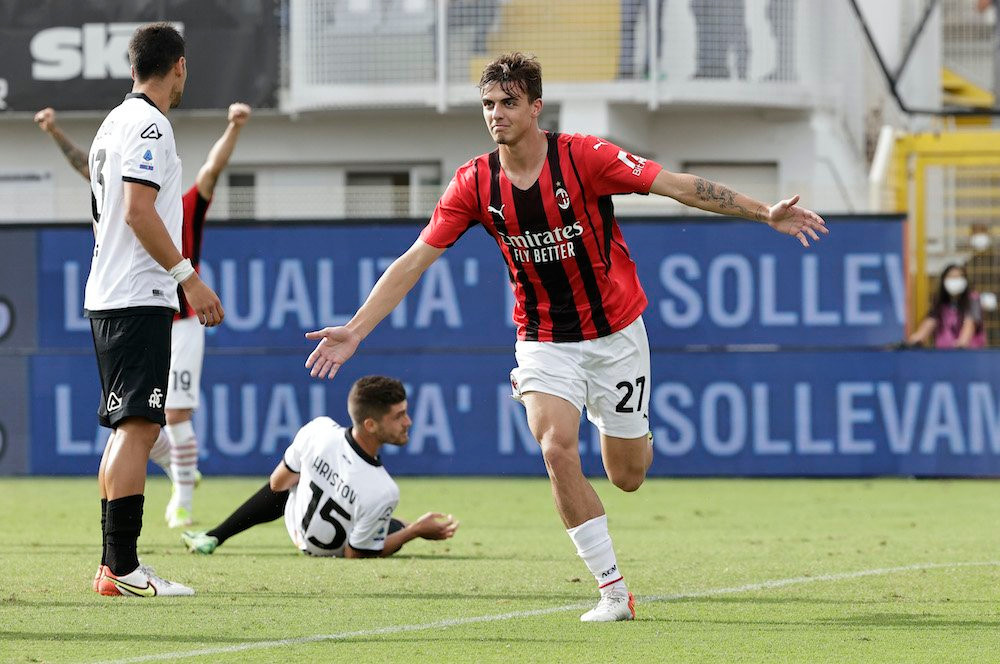 Daniel Maldini bùng nổ cảm xúc khi ghi bằn thắng đầu tiên cho CLB.