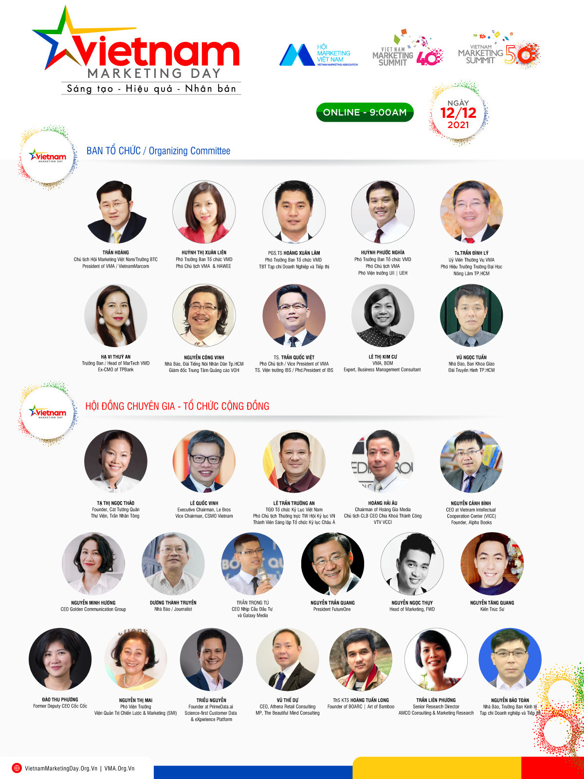 Ban Tổ chức và Hội đồng chuyên gia, tổ chức cộng đồng Ngày Hội Tiếp thị Việt Nam năm 2021