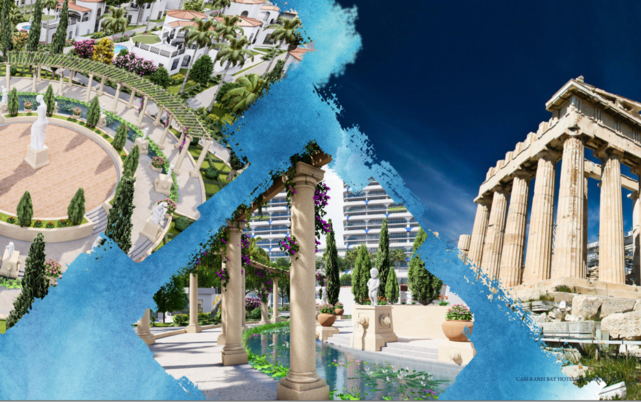 Cam Ranh Bay Hotels & Resorts lấy cảm tác Hy Lạp thổi hồn vào từng chi tiết kiến trúc khiến dự án trở nên khác biệt và đáng giá.
