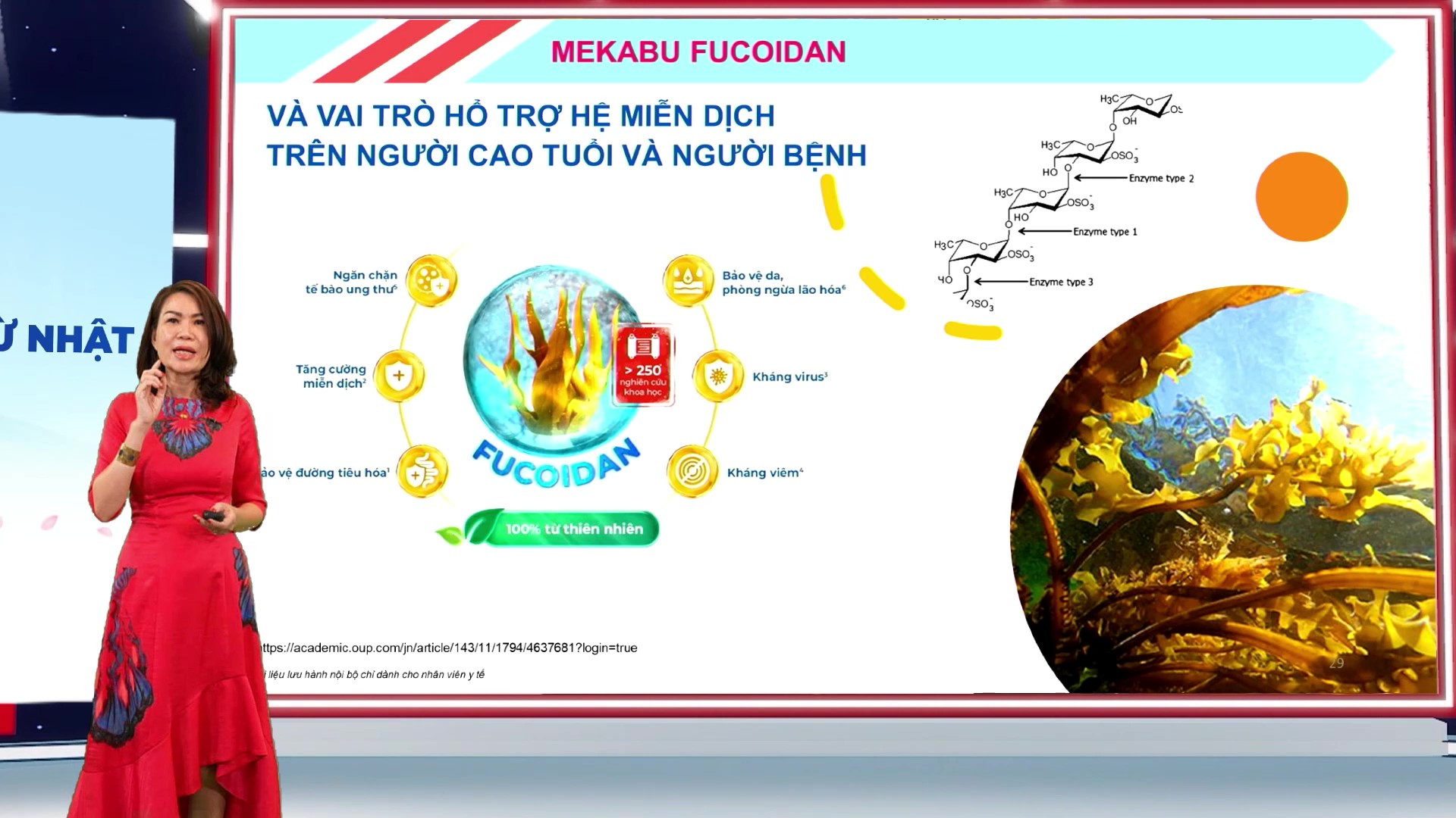 ThS.BS CKII. Nguyễn Viết Quỳnh Thư trình bày về vai trò Fucoidan trong việc hỗ trợ hệ miễn dịch trên người cao tuổi và người bệnh