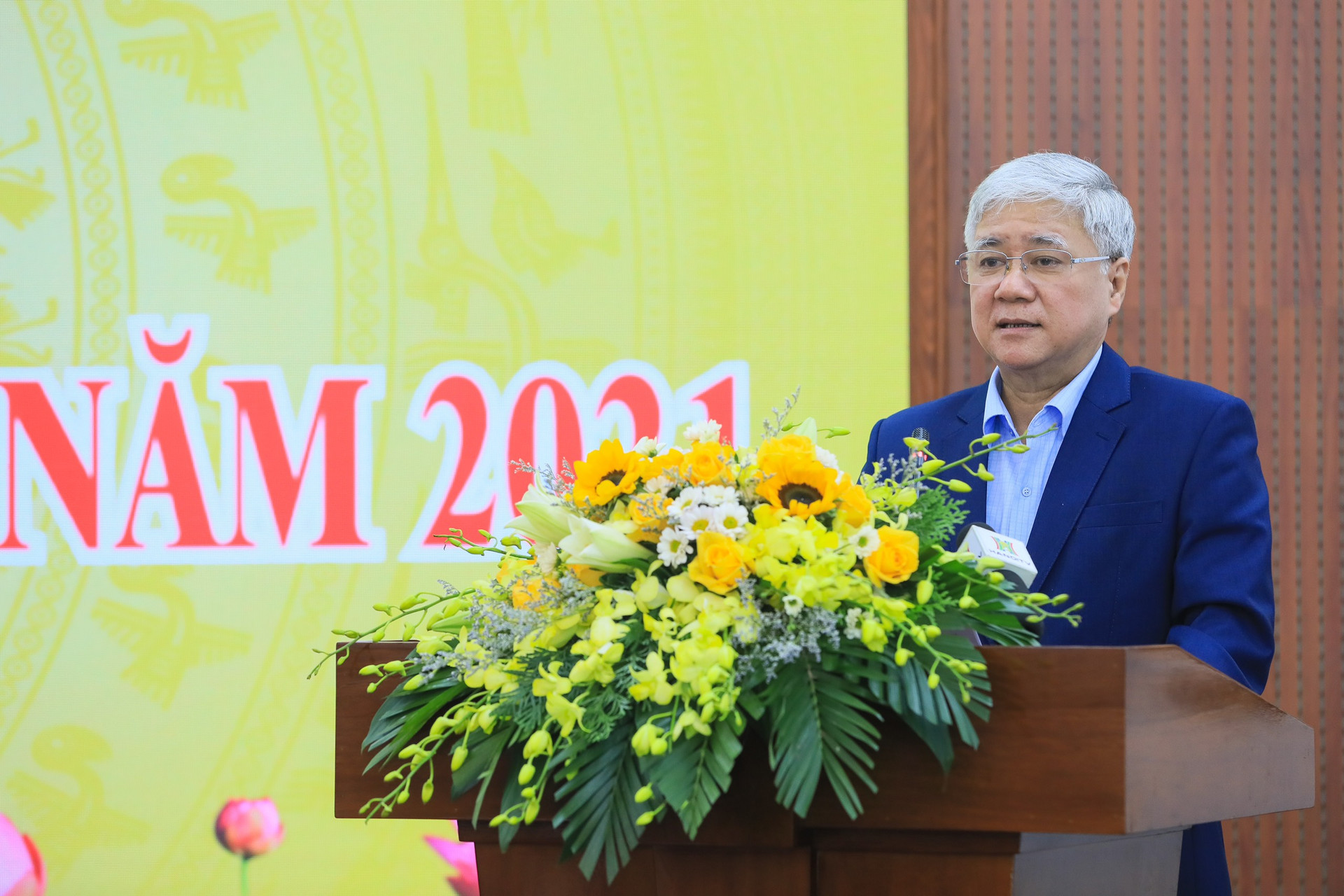 Bí thư Trung ương Đảng, Chủ tịch Ủy ban Trung ương MTTQ Việt Nam Đỗ Văn Chiến phát biểu tại hội nghị.