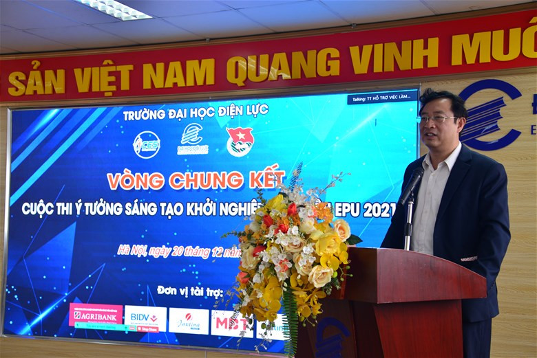 TS. Phạm Hồng Quất - Cục trưởng Cục Phát triển thị trường và doanh nghiệp khoa học và công nghệ - Bộ KH&CN phát biểu tại Cuộc thi.
