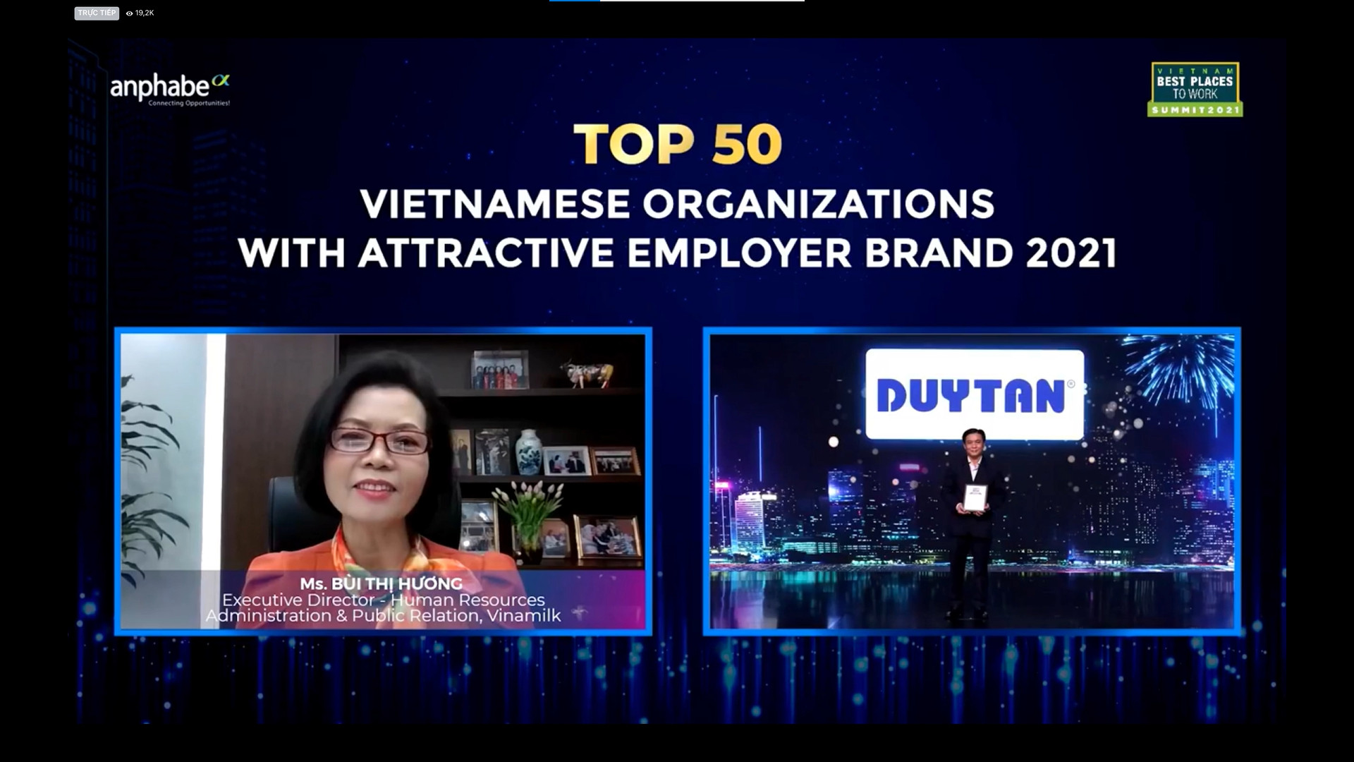 Đại diện Vinamilk tham gia công bố các doanh nghiệp nằm trong dánh sách 100 nơi làm việc tốt nhất Việt Nam năm 2021.