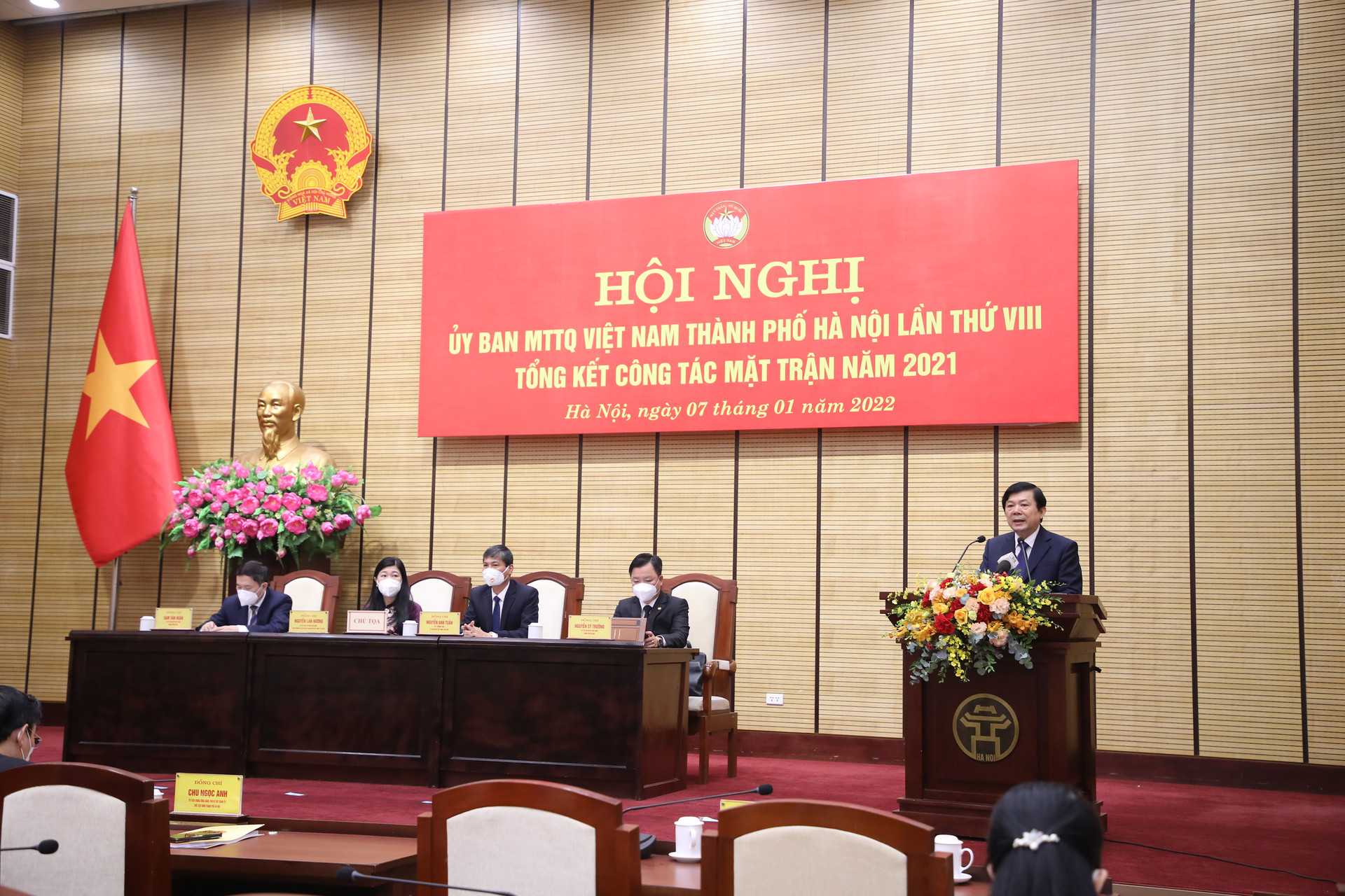 Phó Chủ tịch Ủy ban Trung ương MTTQ Việt Nam Nguyễn Hữu Dũng phát biểu chỉ đạo tại hội nghị.