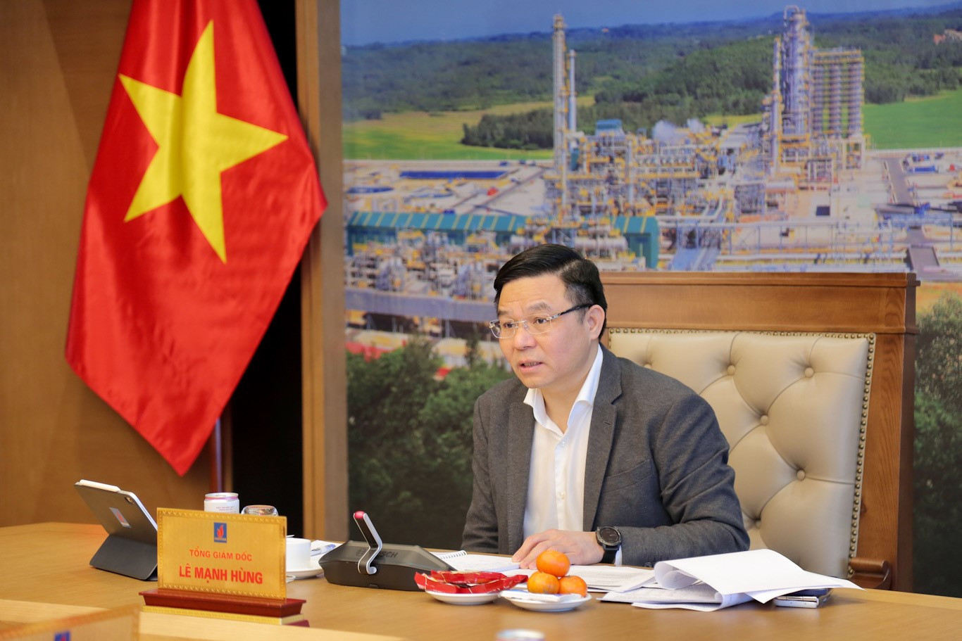 Tổng giám đốc Petrovietnam Lê Mạnh Hùng phát biểu kết luận Hội nghị.