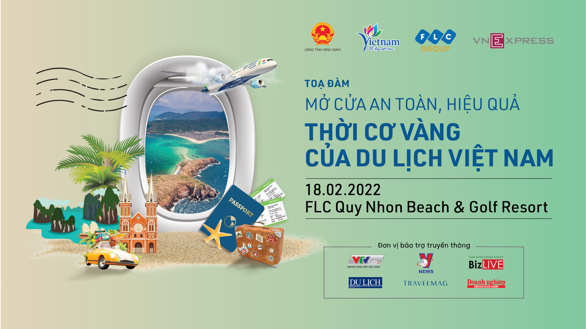 Tọa đàm ‘Mở cửa an toàn, hiệu quả: Thời cơ vàng của du lịch Việt Nam’ diễn ra chiều ngày 18/2 tại FLC Quy Nhơn, Bình Định.