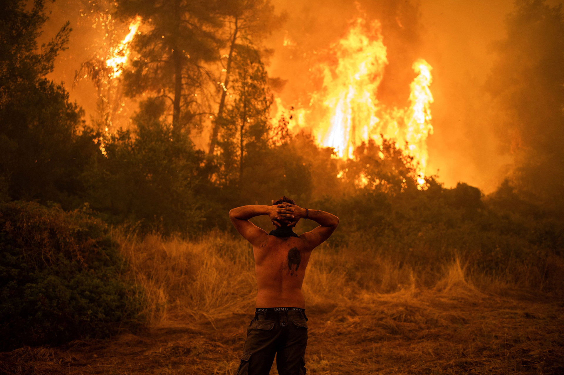 Đám cháy rừng dữ dội tại Hy Lạp năm 2021. Ảnh: CNBC.
