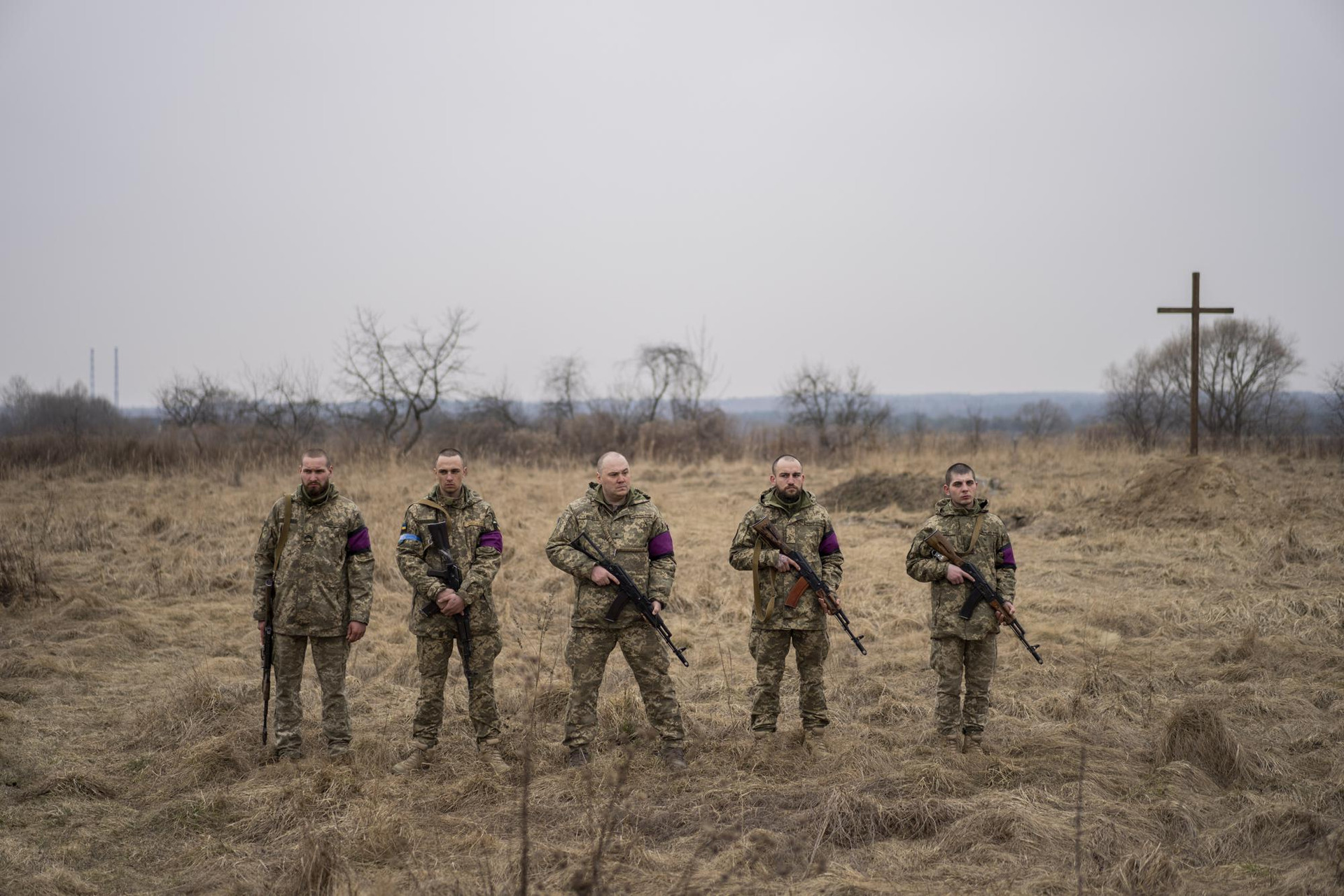 Các quân nhân Ukraine ở Starychi, miền tây Ukraine. Ảnh: AP.