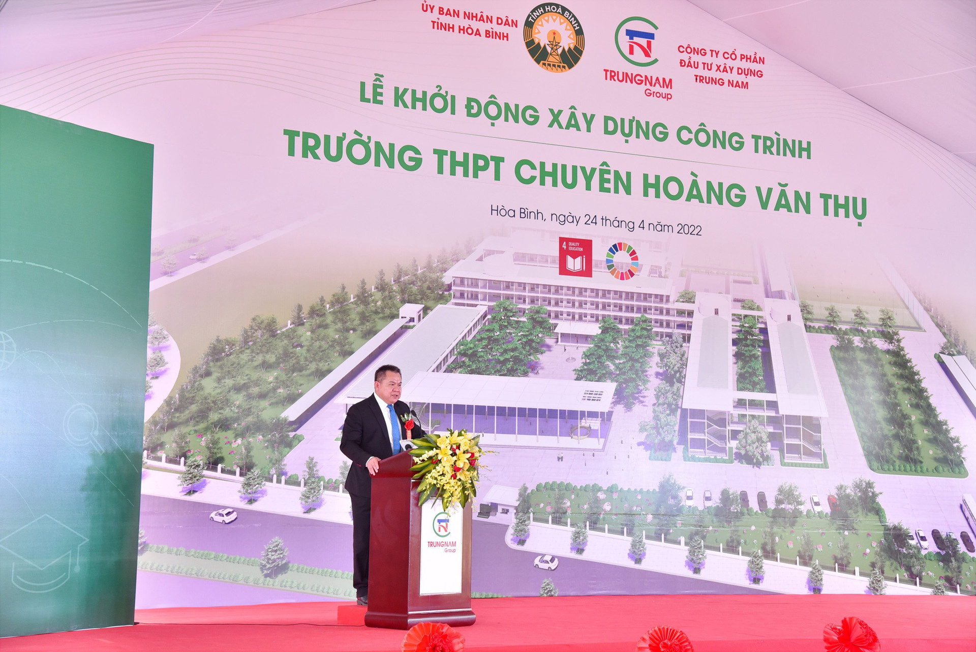 Ông Nguyễn Tâm Tiến – Tổng giám đốc Tập đoàn Trungnam Group phát biểu tại buổi lễ.
