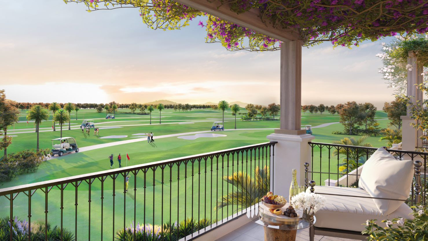 Shop Villa Golf với tầm nhìn hướng ra sân golf PGA Garden.
